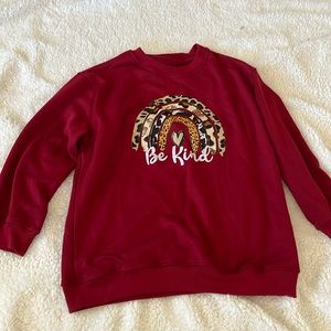 Cute loose graphic sweatshirt be kind pullover top sweater